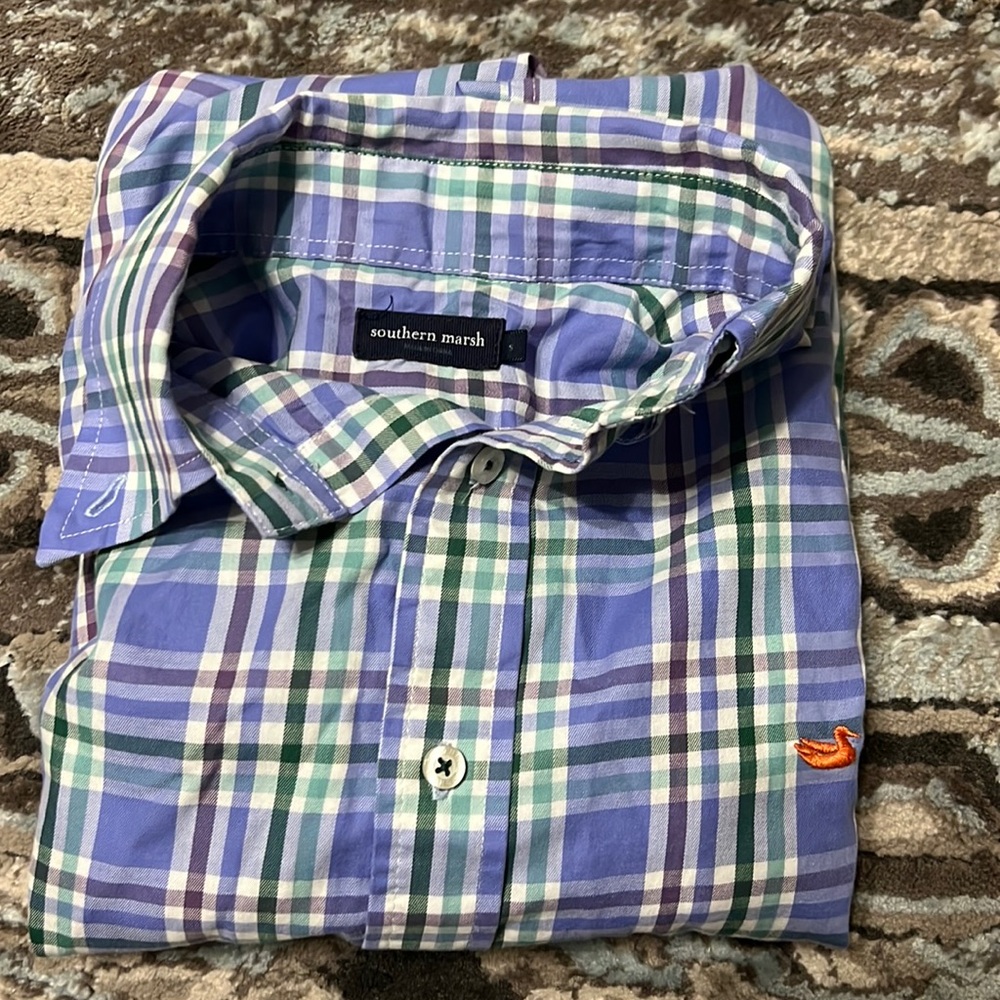 Southern Marsh Long Sleeve Button Down, Small